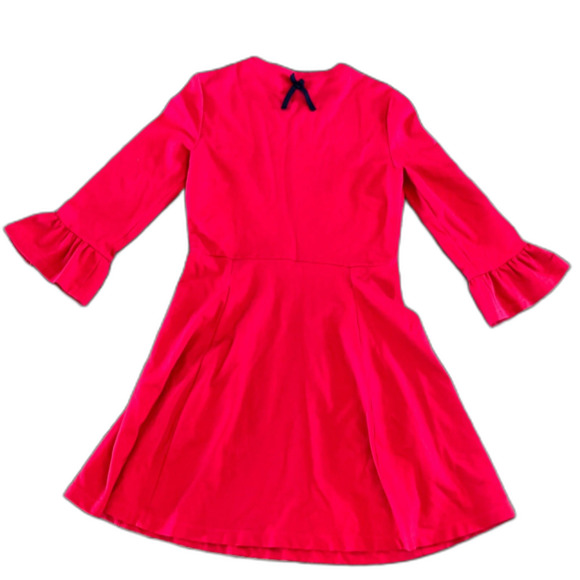 Kate Spade Broome Street Mini Fit & Flare Dress Women's Large Red Ruffle Sleeve - Picture 2 of 7